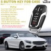 Key Fob Case Replacement for Ford F150 F250 F350 Fusion Mustang Explorer Edge Lincoln MKZ MKC MKX 2014 2015 2016 2017 5 Button Pad Cover Keyless Entry Remote Control Smart Car Key Fob Shell