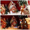 Sumind 3 Sets Christmas Gingerbread House Kit Small Xmas DIY Craft Kit Mini Christmas Cardboard Make-a-Gingerbread House Craft for Christmas Party Craft Holiday Supplies Decor(Classic Style)