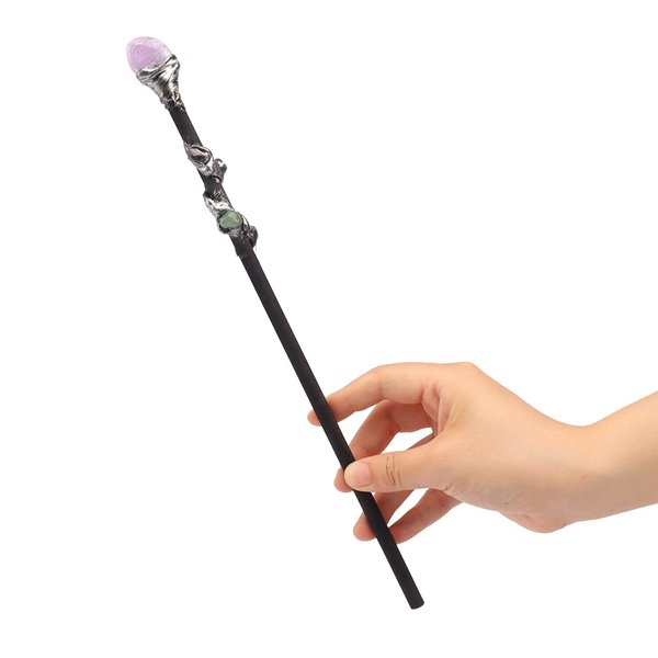 Rich Boxer Fine Handcrafted Amethyst Crystal Magic Wand Cosplay Magic Wand for Witches and Wizards, Style G