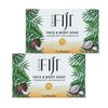 Coco Fiji Soap Bar for Face and Body Infused With Organic Coconut Oil, Grapefruit, Essential Oil, Natural Soap for Moisturizing & Pore Purifying Skin, 7 oz,Pack of 2