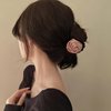 AUOCATTAIL Retro Satin Rose Hair Claw Clip Fashion Nonslip Rose Flower Jaw Clip Women Girls Thick Hair Thin Hair Styling Shark Clip Hair Accessories (3 Pcs)