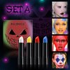 Petansy 8 Colors Vivid Vampire Matte Lipstick, Dark Blue Green Black Red Matte Lipstick Lip Stain Sets, Long Lasting Waterproof Velvet Lip Stick for Halloween Christmas Cosplay Makeup
