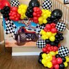 Dagelar Black Orange Yellow Red Balloons, Colorful Latex Balloons with Confetti Balloons, for Construction, Race Car, Monster Truck, Mouse Theme Birthday Party, Carnival, Baby Shower, Boy Party Supply