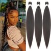 4# Pre stretched Braiding Hair, 26 Inches Kanekalon Box Braids Hair Extensions, 3 Packs Yaki Texture Braiding Hair Pre stretched