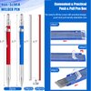 2 Pcs Welders Pencil with 48 PCS Round Refills Mechanical Pencils Metal Welding Marker for Tube Pipe Fitter Welder Steel Construction Woodworking (Red, Silver)