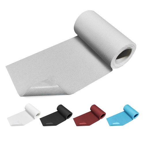 KOCOZA Linen Fabric Repair Patches, Self Adhesive Fabric Repair Tape 18x59 inch Extra Size Couch Patch Kits for Furniture, Curtains, Sofa, Headboards, Chairs, Clothing, Tents (18x59 Grey)