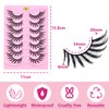 7 Pairs 17MM Fox Eye Lashes False Eyelashes Wispy, Fluffy Fox Eyelashes Cat Eye Lashes Strip Lashes, Lightweight Eyelashes Volume Fake Lashes Eyelash Extensions Natural Looking False Lashes, Black