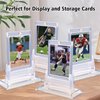 4PCS Magnetic Card Holders for Trading Cards, Card Protector Holders with Acrylic Stands Bases, Baseball Card Holders Fit for MTG, Game Cards, Sports Cards, Football Cards, Baseball Cards (4PCS)