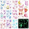 10 Sheets Luminous Butterfly Temporary Tattoos, Glow In The Dark Butterfly Tattoos Floral Butterfly Tattoo Stickers for Kids Girls Women Adults Party Favors Decorationsv