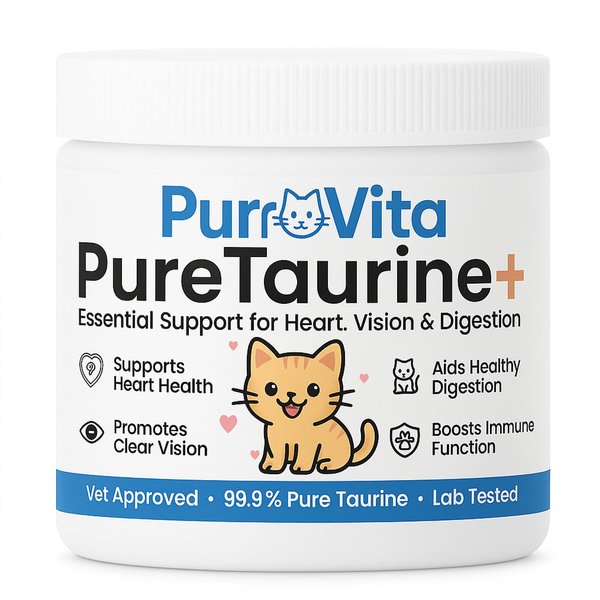 PurrVita Taurine Supplement for Cats, Taurine for Cats, Taurine Powder, Protect Heart, Eyes, and Immune Function for Cat-200G (1)