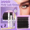 FEEGO Lash Extension Kit 200D Fluffy 10-20MM D Curl Lash Clusters Eyelash 160pcs Extension Kit Individual Lashes with Lash Bond and Seal Lash Remover Lash Applicator Brush