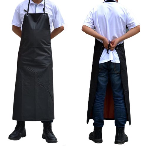 Surblue Waterproof Apron Chemical Resistant Work Safe Clothes (black)
