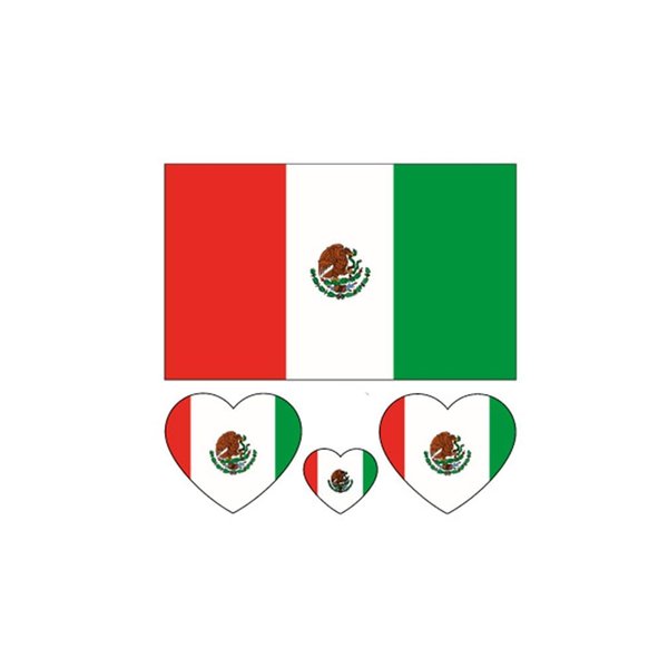 ZPDNURZL 10 Sheets Mexico Flag Tattoos Stickers 40 Pcs Waterproof Sweat Sports National Flag Removable Fake Tattoos