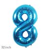 Chaungfu Balloons, 11 pcs Foil Balloons 8 Year Old for 8st Birthday Party Supplies Decoration, Confetti Balloon Kids Years (8th, Blue)