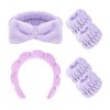 ACO-UINT 6Pcs Spa Headbands and Wrist Washbands Set, Skincare Headbands Sponge Face Wash Headband Makeup Headband, Terry Cloth Headbands Face Towel Wristbands Puffy Hair Band for Washing Face