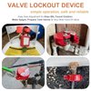 Gate Valve Lockout and Safety Padlock, 1Set, Hose Bib Lock for Outdoor Faucet Knob/Water Spigot/Propane Tank, 1 to 2-1/2 in Dia Valve Handles, Plastic Red Secure Lock Device for Outside Garden Valve