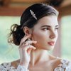Joez Wonderful Bridal Rhinestone Hair Clips Barrettes, Sparkly Crystal Hair Clips Diamond Barrettes, Bling Fancy Wedding Flower Clip Decorative Hair Accessories for Women Girls (1 Pcs)