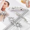 Janinka Rhinestone Hair Accessories for Wedding: Bridal Hair Pins, Crystal Bobby Pins, Silver Hairpin Barrettes, and Elegant Leaf Flower Accents for Women and Girls