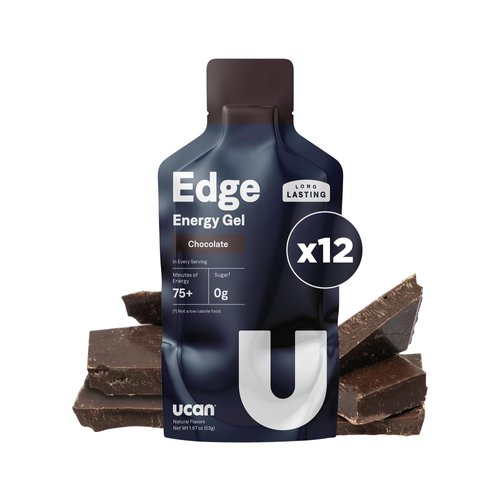 UCAN Edge Energy Gel Shots, Chocolate (12, 2 Ounce Packets) for Running, Training, Workouts, Fitness, Cycling, Crossfit | Sugar-Free, Vegan, & Keto Friendly