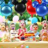 MIKIMIQI 4 Pcs Mouse Head Foil Balloons, 24'' Mouse Mylar Balloon for Birthday Party Decorations Jumbo Mouse Head Aluminum Foil Balloons Party Favors Supplies (Black Red)