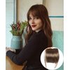 LEEONS Clips in Hair Bangs Fringe Hair Extensions Clip On Bang Straight Hairpieces False Short Flat Two Side Dark Brown(6inch, 2/30#)