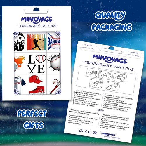 96 PCS Baseball IndividallyTemporary Tattoos, Baseball Tattoos Stickers, Baseball Party Favors, Baseball Party Decorations, Baseball Birthday Decorations, Baseball Gifts Rewards Activity