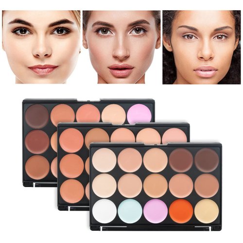 15 Colors Hydrating Cream Concealer Palette, Pure Vie Long Lasting Full Coverage Correcting Concealer Palette Foundation Camouflage Makeup Contour Kit for Conceals Corrects Dark Circles Acne Blemish#2