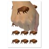 American Buffalo Bison Solid Temporary Tattoo Water Resistant Fake Body Art Set Collection - 54 1" Tattoos (1 Sheet)