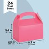 BLUE PANDA 24-Pack Pink Gable Boxes - Pink Party Boxes for Kids Birthday, Party Favors, Candy, Goodies, Treats (6.2x3.5x3.6 In)