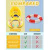 Kalolary Inflatable Baby Swimming Ring, Mommy and Baby Parent-Child Double Person Inflatable Float Seat Swimming Boat with Removable Sun Canopy for Baby and Mom Swim Ring Summer Pool Supplies