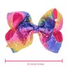 Rainbow Sequin Hair Bows (8 Inches): Glitter Alligator Clips and Pins for Girls, Toddlers, Women - Perfect for Pride and Festivities