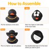 wonuu Car Dashboard Rubber Duck Ornament, Car Decoration Colour Ducks Accessories with Mini Hat Necklace and Sunglasses, G-Brown-Cowboy Hat