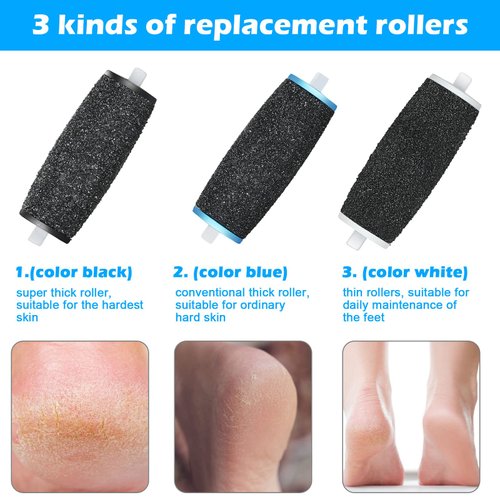 [10/20Pcs] Pedi Replacement Rollers ​Compatible with Amope Pedi Perfect Refills Electronic Foot File,with 8 Extra Coarse&8 Regular&4 Soft, for Foot Scrubber Callus Remover, Ped Egg Powerball for Feet