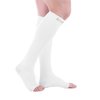 Doc Miller Open Toe Compression Socks, 30-40 mmHg, Toeless, Support Circulation, Shin Splints, Calf Recovery, Varicose Veins, Knee High, Medical Grade, White Socks, Medium Size for Men & Women, Pair