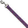 Dog Leash Jagged Rings Purples Blues Yellow 6 Feet Long 1.0 Inch Wide