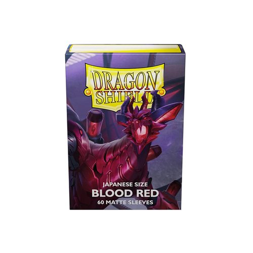 Arcane Tinmen Dragon Shield Sleeves – Matte Japanese: Blood Red 60CT - Card Sleeves are Smooth & Tough - Compatible with Yugioh & Cardfight Vanguard (AT-11150)