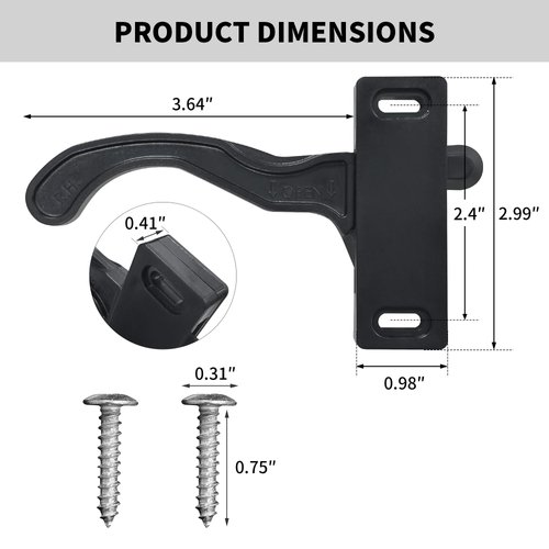 TONDA RV Screen Door Latch, Right Hand Handle Kit for Camper Motorhome Travel Trailer