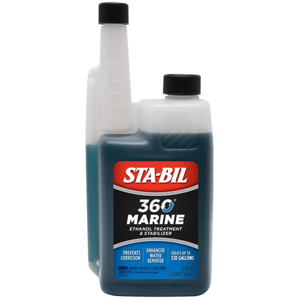 STA-BIL 360 Marine Ethanol Treatment & Fuel Stabilizer - Full Fuel System Cleaner - Fuel Injector Cleaner - Removes Water- Protects Fuel System - Treats 320 Gallons - 32 Fl. Oz. (22240) Blue