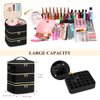 KZAOPZ Nail Polish Organizer Case, 3 Layers Nail Polish Case with Dividers,Detachable Nail Polish Organizer Bag Holds 60 Nail Polish Bottles and a Nail Lamp,Nail Bag for Nail Tech Supplies