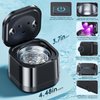 Ultrasonic Retainer Cleaner Machine - Ultrasonic U-V Cleaner for Dentures ligner, Mouth Guards, Braces, Toothbrush Heads, 45kHz Ultrasonic Retainer Cleaner for All Dental Appliances, Jewelry - Black