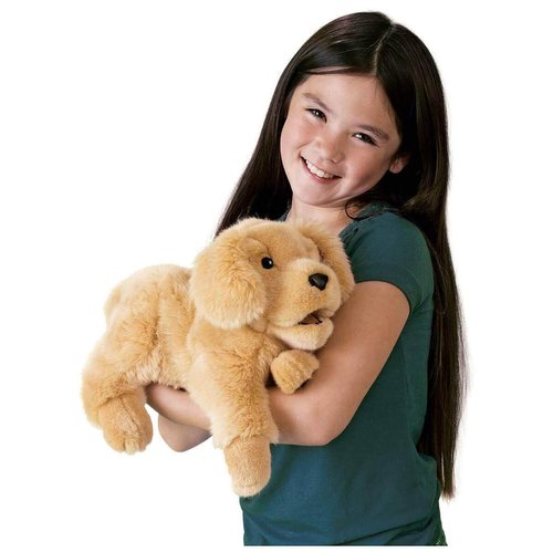 Folkmanis Golden Retriever Puppy Hand Puppet, Tan, 1 EA