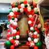 BONROPIN Christmas Balloon Garland Arch kit with Christmas Red White Candy Balloons Gift Box Balloons Red Star Balloons for Xmas Party Decorations