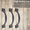 Kyuionty 6 Pcs 6" Metal Gate Pull Handles, Bow Gate Handle Screen Door Pull, Vintage Barn Door Handles (Black)