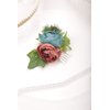 Kercisbeauty Dusty Blue Floral Hair Comb Wedding Bridal Headpiece Girl Prom Hair Accessories Garden Wedding Hair Dress