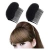 2Pcs Women Sponge Volume Bump Inserts Hair Bases Charming Bump It Up Volume Inserts Hair Comb Sponge Bun Hair Pad Accessories Hair Bun Maker Do Beehive Hair Styler Tool(Black)
