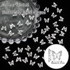 RODAKY 50PCS Butterfly Nail Charms 3D Silver Butterflies Charms for Nails Alloy Butrtefly Nail Gems Nail Decoration for Manicure DIY Design Silver Nail Art Accessories