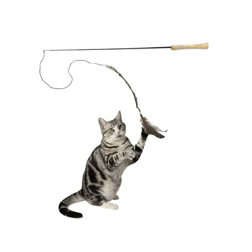 Woolie Cat Teaser Fluffy - Retractable - Ergononic with 2 Replacements