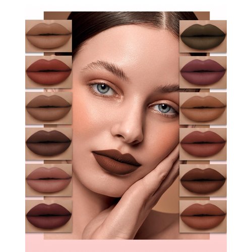 Matte Lip Liner Pencil Set, 12 Colors Creamy Lipliner Crayon, Long Lasting Waterproof Lip Tint Stain, Smooth, High Pigmented, Smudge-Proof Non-Stick Cup Lipstick Makeup Pen, Lip Liners Kit for Women-S