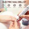 7d24hcare Cordless Electric Nail File Set, Portable Electric Nail Drill Machine,Professional Manicure Pedicure Kit, 5 Speeds Hand Foot Care Tool for Calluses, Thick Nails, Grind, Trim, Polish