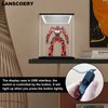 LANSCOERY Clear Acrylic Display Case with Light, Assemble Cube Display Box Stand with Black Base, Dustproof Protection Showcase for Collectibles Memorabilia Figurines (6x6x6inch;15x15x15cm)